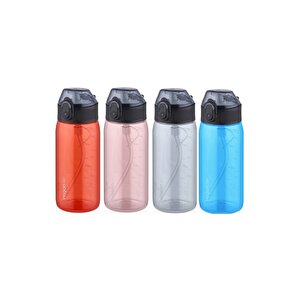 450ml Yeni Koleksiyon Mini Boy Şeffaf Gövdeli Pipetli (isırılmaz) Tritan Su Matarası Gri