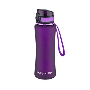 550ml Yeni Koleksiyon Soft-touch Silikon Taşıma Askılı Tritan Su Matarası Mor
