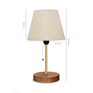 North Home Konik Kumaş Başlıklı Abajur Yatak Odası Gece Lambası Salon Aydınlatma