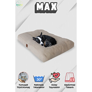 Max, Ultra Yumuşak, Kaydırmaz Tabanlı, Konforlu Kedi Ve Köpek Minderi (ekru) S
