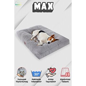 Max, Ultra Yumuşak, Kaydırmaz Tabanlı, Konforlu Kedi Ve Köpek Yatağı, Yer Minderi L