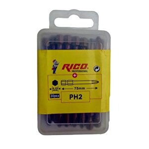 1 Kutu Ph2 X 75mm Yıldız Bist Uç (30 Adet) Kırmızı