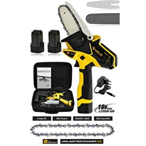 18v Çift Akülü Bıçkı Testere Dal Budama Makinesi Çantalı