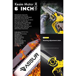 21v Çift Akülü Dal Budama Makinesi El Testeresi Kesim Motoru