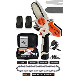 18v Çift Akülü Bıçkı Testere Dal Budama Makinesi Çantalı