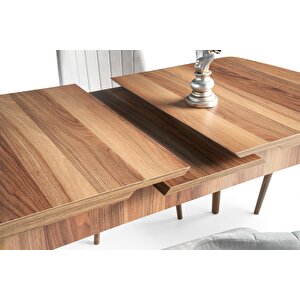 Milano Mdf Açılır Mutfak Masa Sandalyeli Takım 75*130cm Ceviz