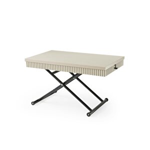 7 Kademeli Tekerlekli Akıllı Sihirli Orta Sehpa 60x110 Krem