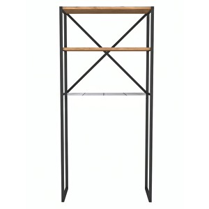 Duru Çamaşır Makinesi Dolabı Metal Kurutma Makinesi 3 Raflı Banyo Dolabı - Çam Çam