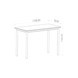 Viva Çalışma Masası Bilgisayar Masası Ofis Masası 110x55 Beyaz