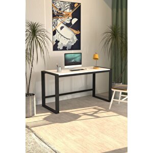 Marsilya Çalışma Masası Bilgisayar Masası Ofis Masası 122x55 Beyaz