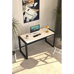 Marsilya Çalışma Masası Bilgisayar Masası Ofis Masası 122x55 Beyaz