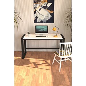 Marsilya Çalışma Masası Bilgisayar Masası Ofis Masası 122x55 Beyaz