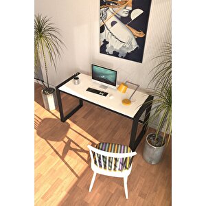 Marsilya Çalışma Masası Bilgisayar Masası Ofis Masası 122x55 Beyaz