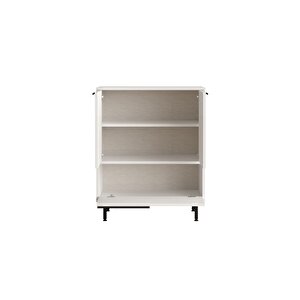 Leena 75 Cm Ofis Dolabı 3 Kapaklı Metal Ayaklı Beyaz La8b-w