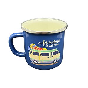 Orcamp Retro Emaye Kupa Bardak Adventure Mavi Out-1900