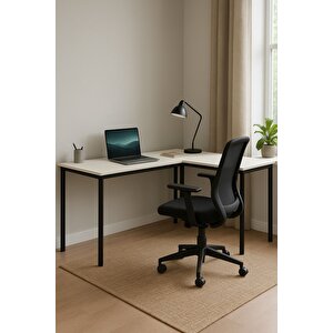 Viva L Çalışma Masası Bilgisayar Masası Ofis Masası 150x55 Beyaz