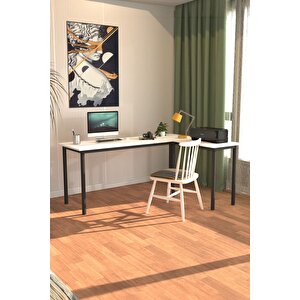 Viva L Çalışma Masası Bilgisayar Masası Ofis Masası 150x55 Beyaz