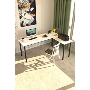 Viva L Çalışma Masası Bilgisayar Masası Ofis Masası 150x55 Beyaz