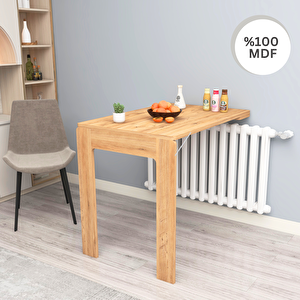 Petek Üstü Oval Köşeli 60x90 Cm Mdf Oval Köşeli Çerçeveli Masa Duvara Monte Kırma Katlanır Masa