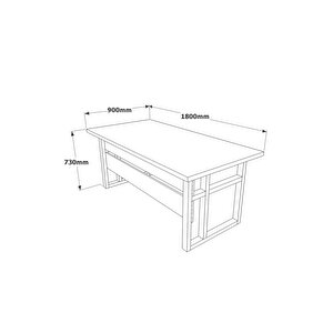 March A 180cm*90cm Ofis Çalışma Masası Metal Ayaklı Barok