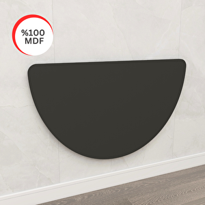 60x90 Cm Mdf Oval Tasarım Antrasit Gri Duvara Monte Kırma Katlanır Masa