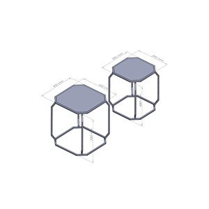 Cubic Ikili Zigon Sehpa