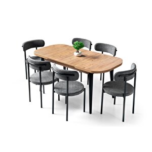 Venüs Alfa Mdf Mutfak Masa 6 Lı Sandalye Takımı 80x130
