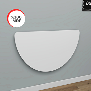 60x90 Cm Mdf Oval Tasarım Mat Beyaz Duvara Monte Kırma Katlanır Masa
