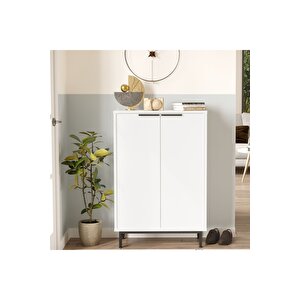 Sleek 72 Cm Ayakkabılık Metal Ayaklı 5 Raflı Beyaz Sk1-w