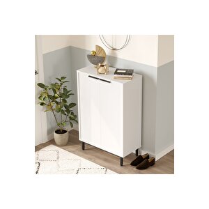 Sleek 72 Cm Ayakkabılık Metal Ayaklı 5 Raflı Beyaz Sk1-w