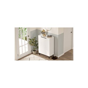 Sleek 72 Cm Ayakkabılık Metal Ayaklı 5 Raflı Beyaz Sk1-w