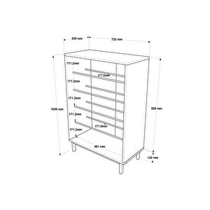 Sleek 72 Cm Ayakkabılık Metal Ayaklı 5 Raflı Beyaz Sk1-w