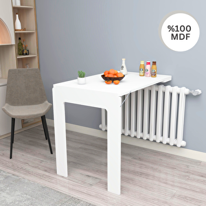 Petek Üstü Oval Köşeli 60x90 Cm Mdf Oval Köşeli Çerçeveli Masa Duvara Monte Kırma Katlanır Masa