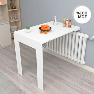 Petek Üstü Oval Köşeli 60x90 Cm Mdf Oval Köşeli Çerçeveli Masa Duvara Monte Kırma Katlanır Masa