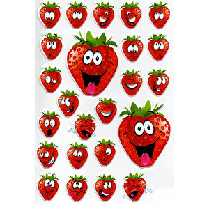 Sticker Kabartmalı A4 Boyutunda Stiker Defter, Planlayıcı Etiket, -(lim061) - Çilek