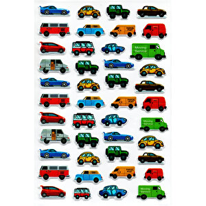 Sticker Kabartmalı A4 Boyutunda Stiker Defter, Planlayıcı Etiket, (lim079) - Mini Arabalar