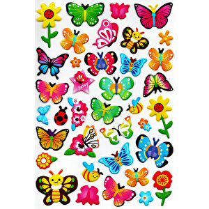Sticker Kabartmalı A4 Boyutunda Stiker Defter, Planlayıcı Etiket, -(lim210) - Bahar Çiçekler