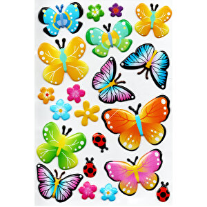 Sticker Kabartmalı A4 Boyutunda Stiker Defter, Planlayıcı Etiket, (lim053) - Kelebek