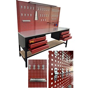 Profesyonel 6 Çekmeceli 2 Metre Takım Tezgahı - Güçlü Yapı Ve Kullanışlı Depolama Atölye Takım Dolab