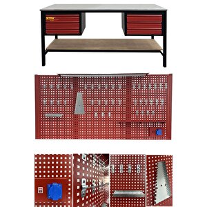 Profesyonel 6 Çekmeceli 2 Metre Takım Tezgahı - Güçlü Yapı Ve Kullanışlı Depolama Atölye Takım Dolab