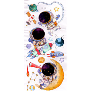 Duvar Sticker Kabartmalı 3 Boyutlu Sticker, 3d Duvar Stiker (hx005) 55x25 Cm - Astronot Galaksi