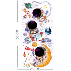 Duvar Sticker Kabartmalı 3 Boyutlu Sticker, 3d Duvar Stiker (hx005) 55x25 Cm - Astronot Galaksi