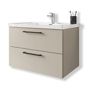 Batum 65 Cm Mdf Banyo Lavabolu Alt Dolap Krem