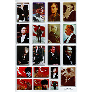 Sticker Kabartmalı A4 Boyutunda Stiker Defter, Planlayıcı Etiket  (lim074) - Mustafa Kemal Atatürk