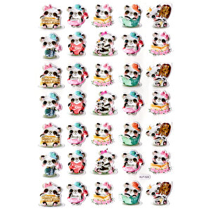 Sticker Kabartmalı A4 Boyutunda Stiker Defter, Planlayıcı Etiket-(lim524) - Şirin Panda
