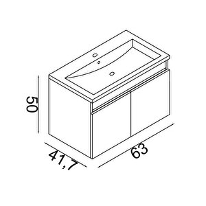 Teta Home Tokyo 65 Cm Mdf Banyo Lavabolu Alt Dolap Sonomo-antrasit