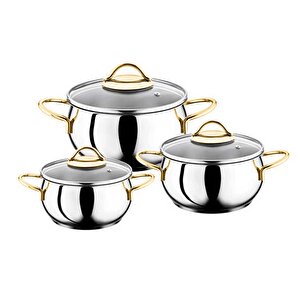 Şevval Mini Set 6 Parça Tencere Altın S-1162