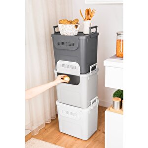 Geseus Motek  Mybox 1x30 Litre Kulplu Çok Amaçlı Organizer Saklama Kutusu-mt-35