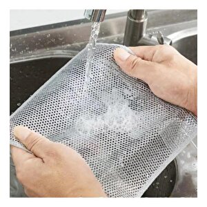 Bulaşık Ovma Ovalama Yanmış Yağ Ağır Kir Bezi Teli Telli Bez - 20x20 Cm. - 5 Adetlik Paket