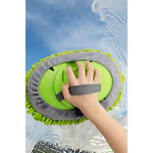 Araba Yıkama Fırçası Oto Yıkama Seti Mop Mikrofiber Bezli Teleskopik Saplı 1 Yedek Bez Hediyeli